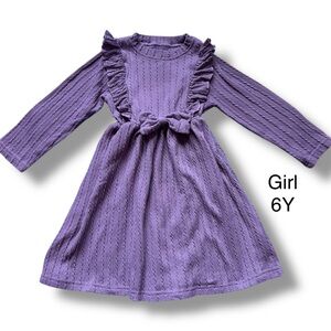 EUC, Girl Long Sleeve Ruffle Dress Size 6
